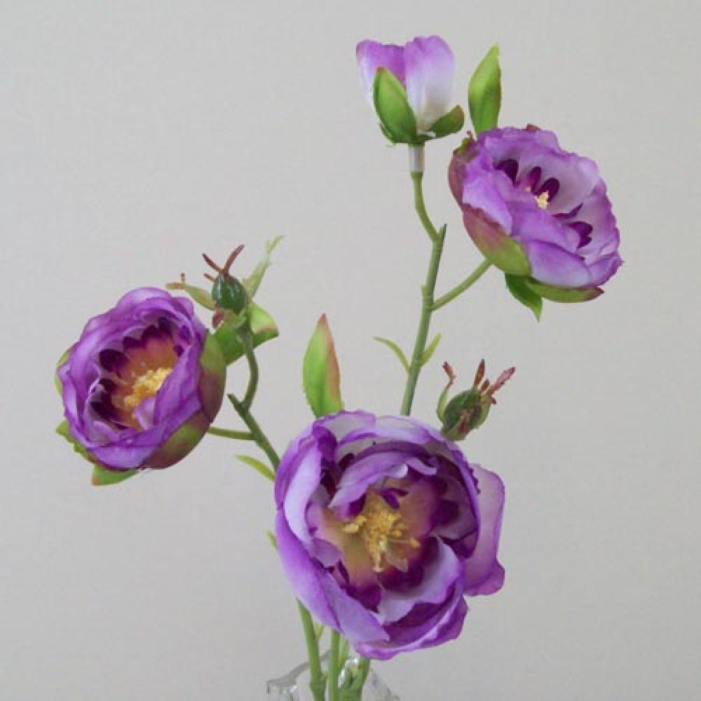 Artificial Ranunculus Flowers Purple Open 43cm Artificial Flowers